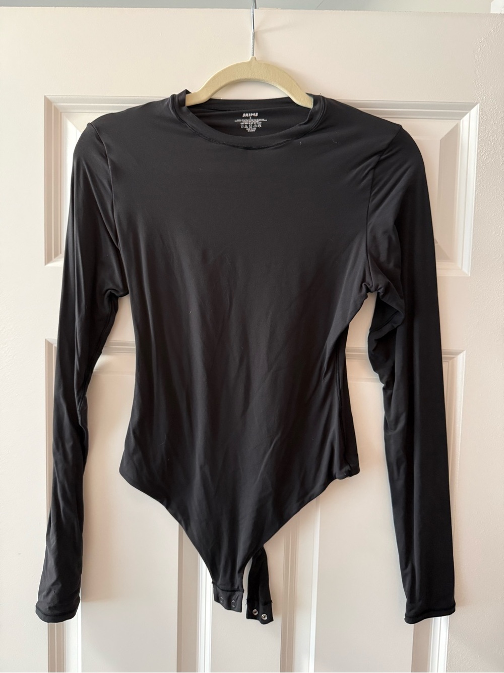 SKIMS Black Long Sleeve Bodysuit